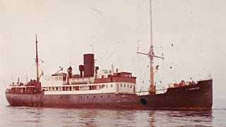 MV Caroline anchored off Isle of Man summer 1965