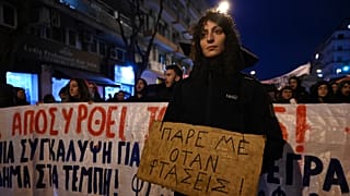 Yunanistan'da tren kazası protestosu