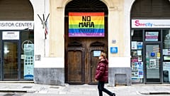 In Palermo auf Sizilien: ein Poster gegen die Mafia