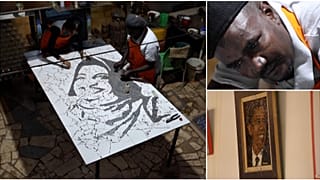 Sudanese artist Abu Bakr al-Sherif hopes to spread his art as he creates works depicting key public figures or reviving pivotal events in Sudan's history