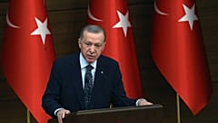 Turkish President Recep Tayyip Erdogan delivers a speech at the International Ombudsman Conference at the presidential complex in Ankara, Turkey, on January 11, 2023.