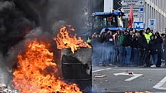 اعتراض کشاورزان بلژیکی در بروکسل