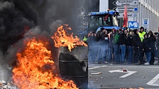 اعتراض کشاورزان بلژیکی در بروکسل