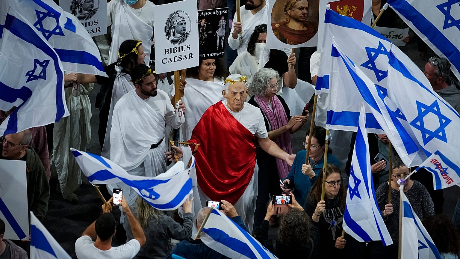 "Bibius Caesar": Protest gegen Netanjahu in Tel Aviv.