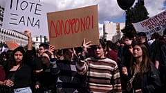 Demonstrierende in Athen 