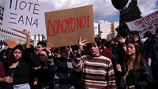 Protestors in Greece demand justice for train crash victims