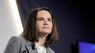 Sviatlana Tsikhanouskaya, em Davos, em 17 janeiro deste ano