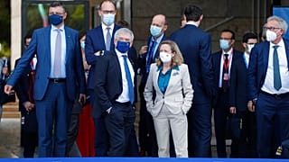 Archives : une partie du gouvernement espagnol lors d'un meeting à Lisbonne (Portugal), le 21/05/2021