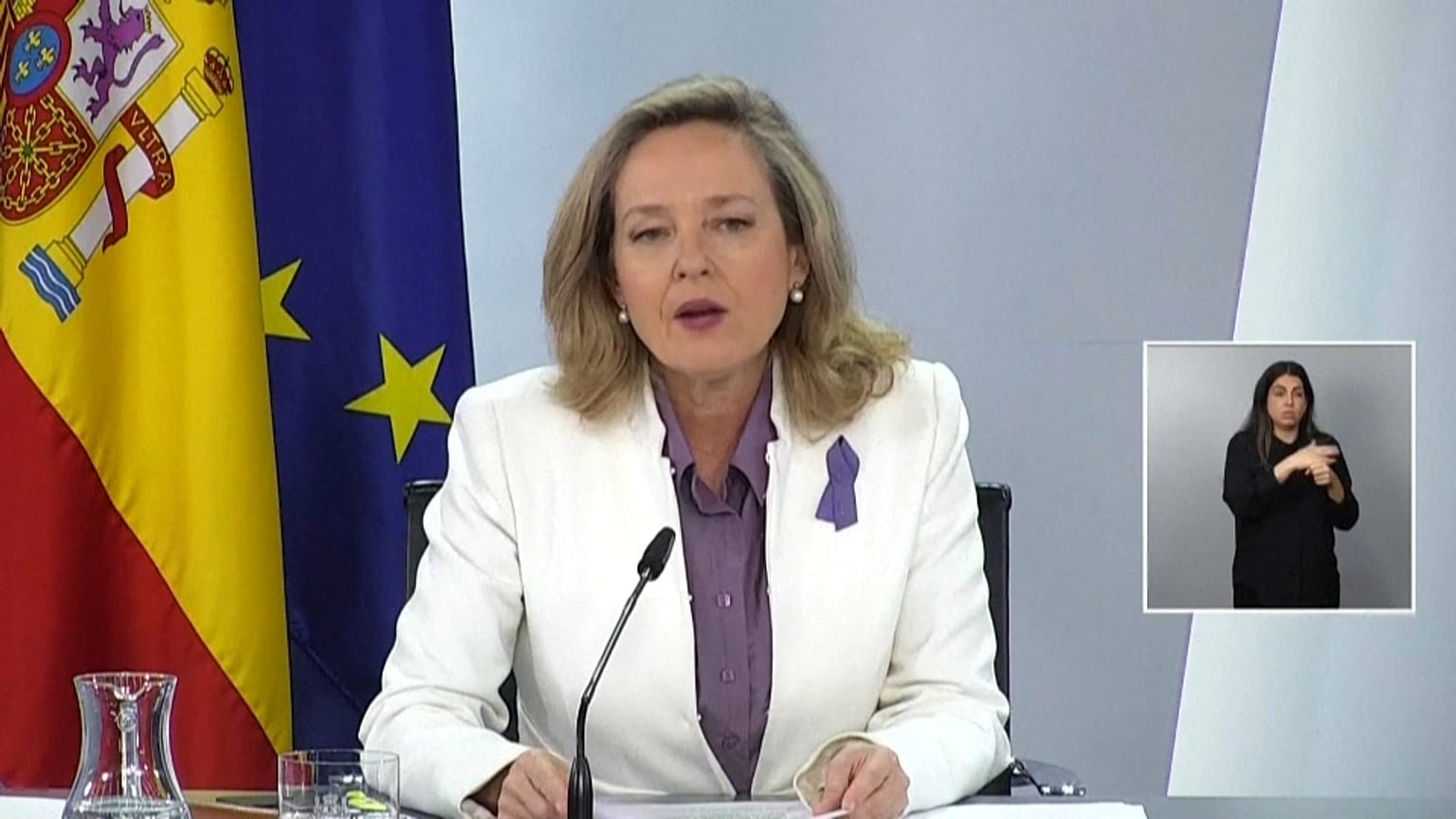 Η αναπληρωτρια πρωθυπουργος της Ισπανίας Νάντια Καλβινό. 