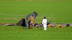 A két lezuhant gép egyikének maradványai
