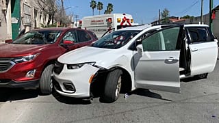 The crashed car of the four citizens captured in Mexico last week.