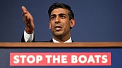 Britain's Prime Minister Rishi Sunak speaks during a press conference on 7 March 2023, following the announcement of the Illegal Migration Bill.