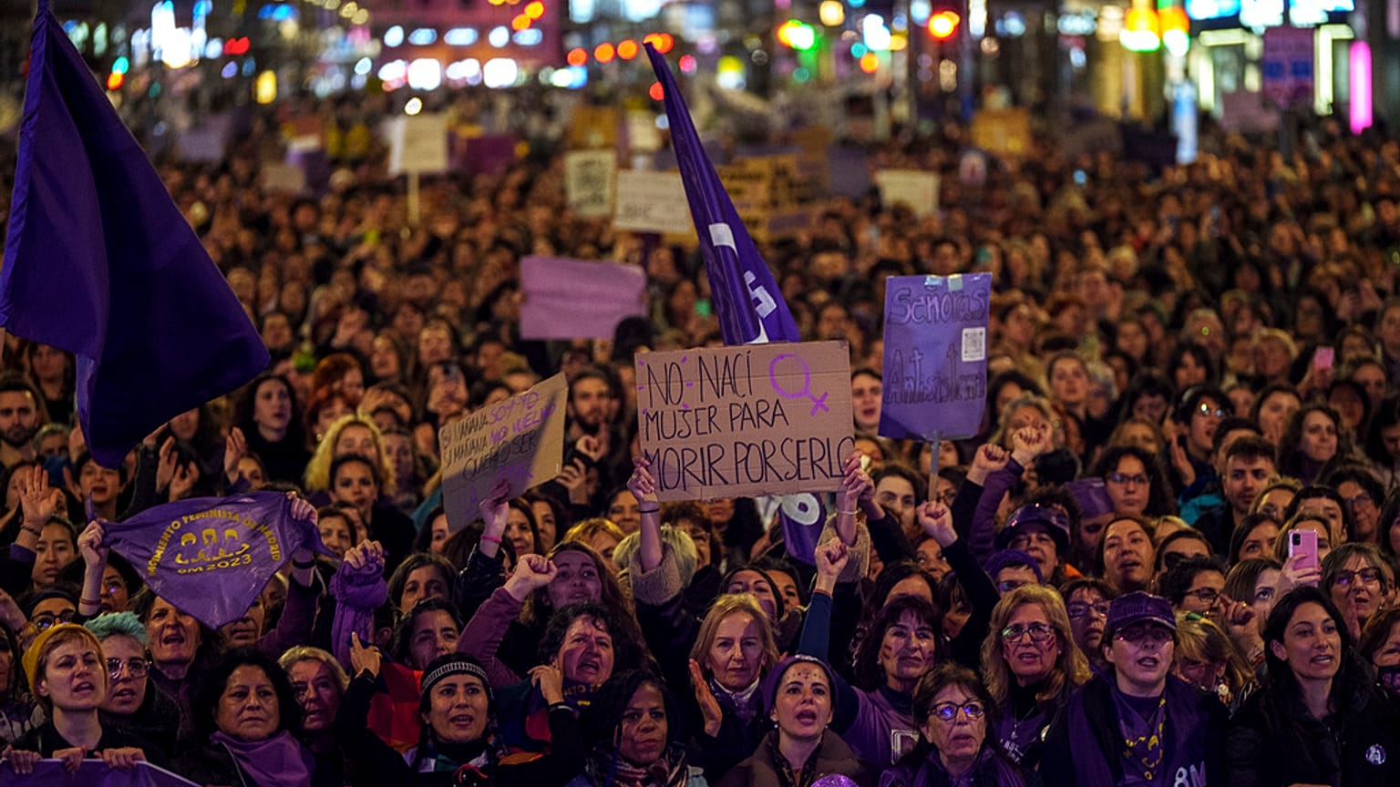 Manifestation à Madrid à l'occasion de la journée internationale des droits des femmes