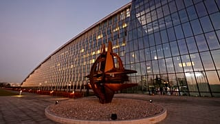 NATO star sculpture and the Alliance headquarters
