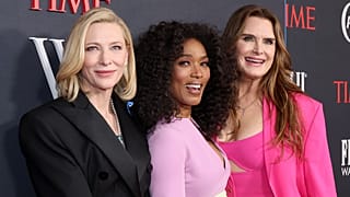 TIME Women of the Year nominees Cate Blanchett and Angela Bassett pose with Brooke Shields (R) at the Wednesday 8 March gala