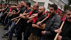 Στιγμιότυπο από την πορεία των φοιτητών στην Αθήνα