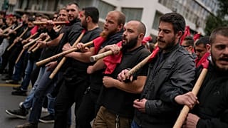 Στιγμιότυπο από την πορεία των φοιτητών στην Αθήνα