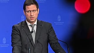 Gulyás Gergely Miniszterelnökséget vezető miniszter a Kormányinfón 2023. március 9-én