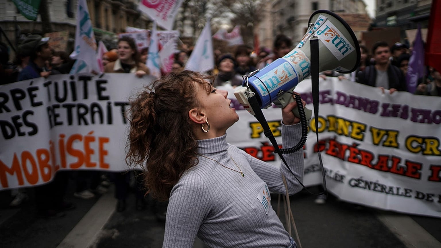Corteo degli studenti a Parigi