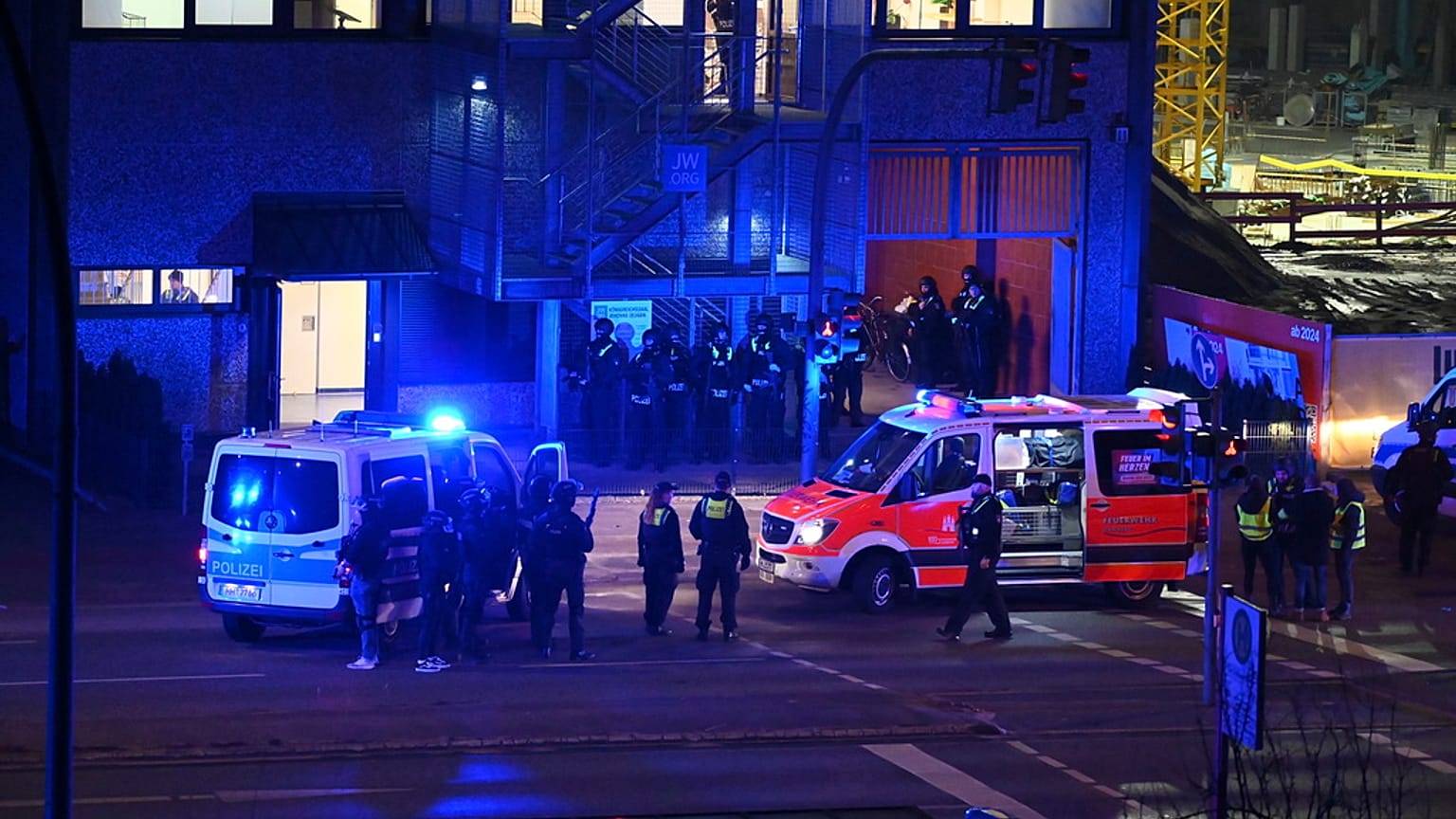 La policía en el lugar del tiroteo