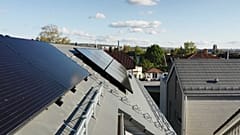 Solar panels on Kumi Thiruchelvam's roof.