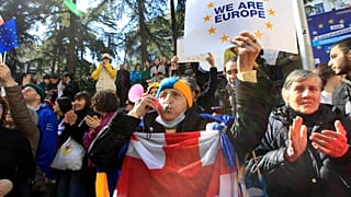Proteste gegen ein umstrittenes Gesetz nach russischem Vorbild in Georgien