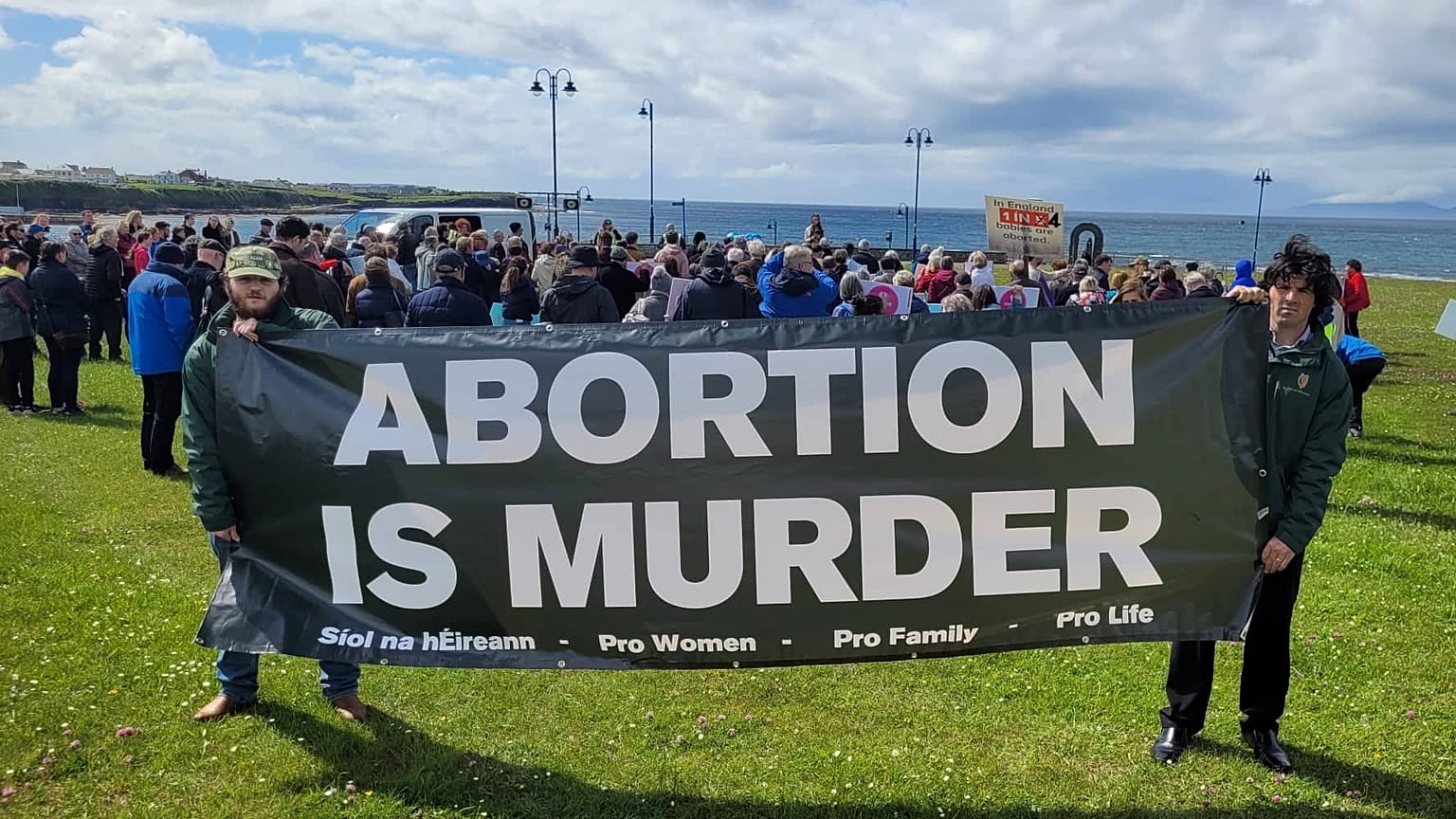 Niall McConnell at an anti-abortion protest.