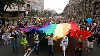 A pride march in Belgrade, Serbia in 2015.