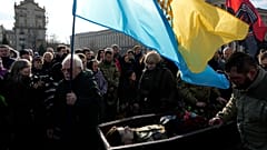 A Da Vinci hívójelű ukrán parancsnok, Dimitro Kotsziubajlo temetése Kijevben