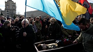 A Da Vinci hívójelű ukrán parancsnok, Dimitro Kotsziubajlo temetése Kijevben