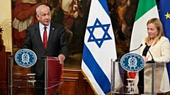 Israelischer Ministerpräsident Benjamin Netanjahu und Italiens Regierungschefin Giorgia Meloni 