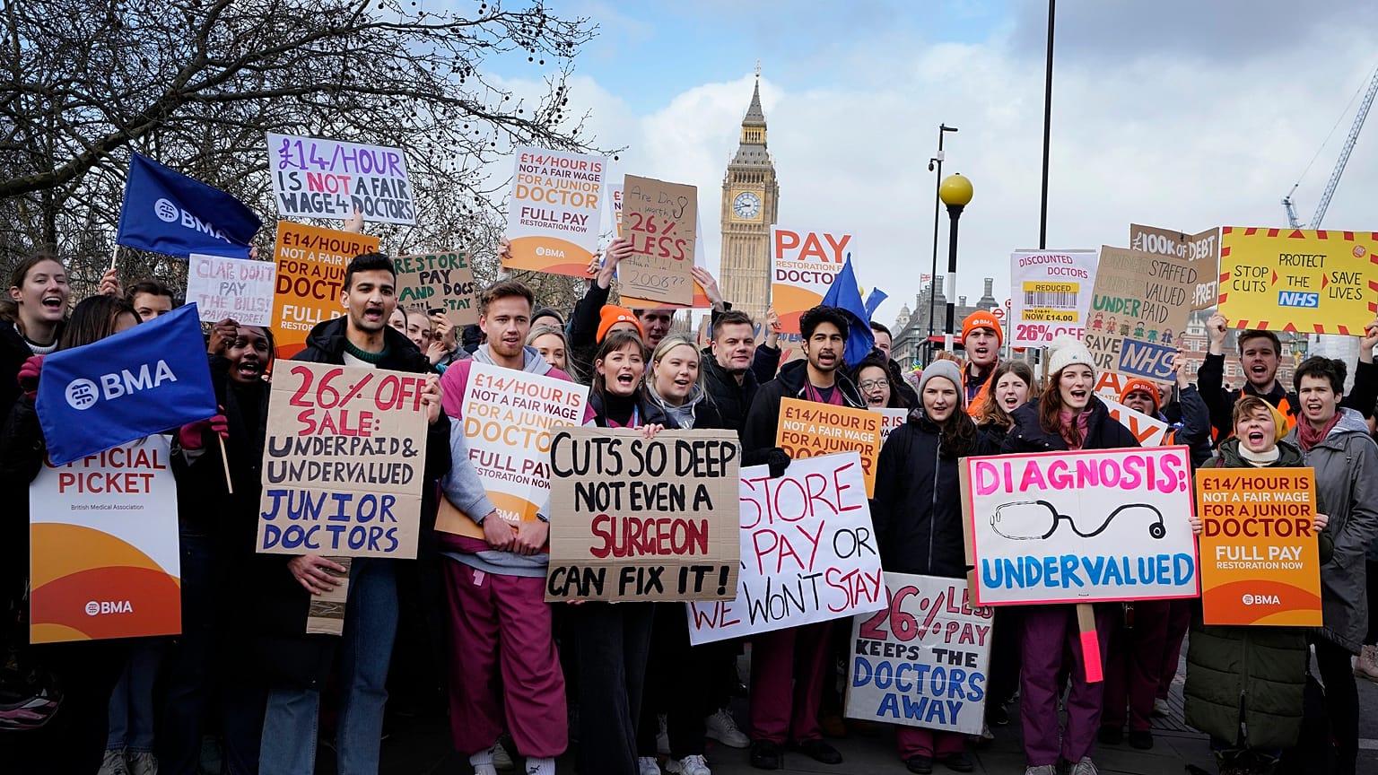 Streik des medizinischen Personals in London