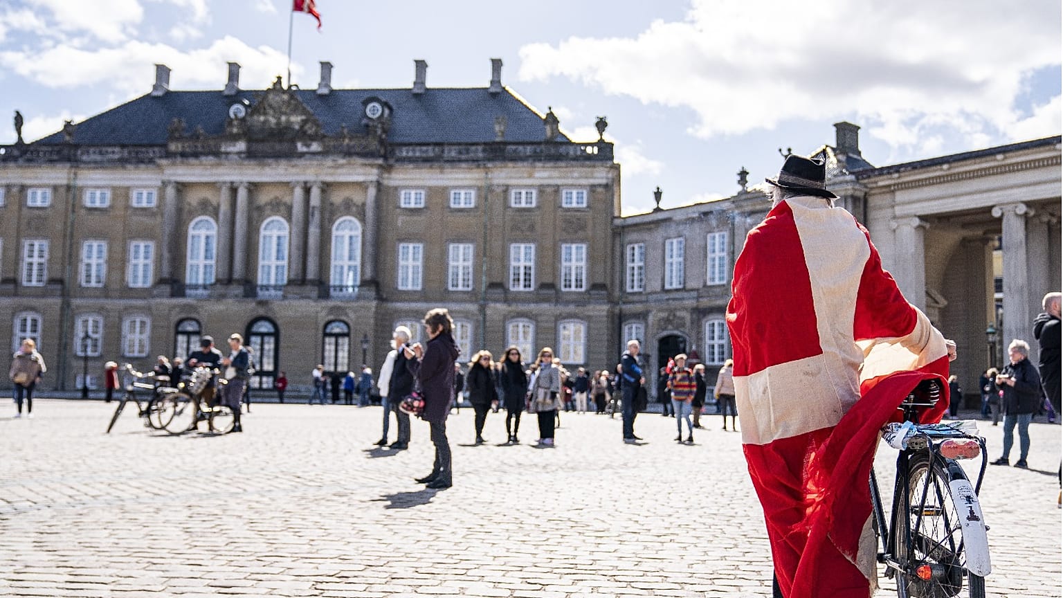 The scene at Amalienborg Palace Square, in Copenhagen, Denmark, April 16, 2020.