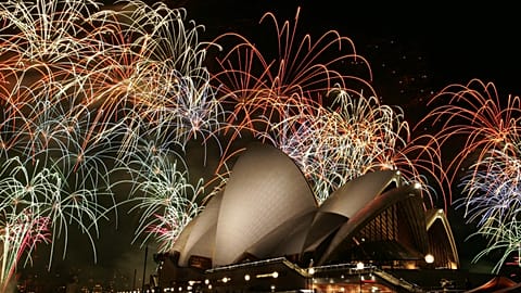 Fireworks light up the night sky above the Sydney Opera House for the APEC summit in Sydney, Australia, Saturday, Sept. 8, 2007. 