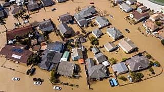 Hochwasser in der Gemeinde Pajaro in Monterey County, Kalifornien