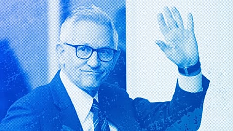 Gary Lineker arrives ahead of the Premier League match between Leicester City and Chelsea, March 2023