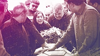 One of the victims of the migrant shipwreck of Cutro being buried at the cemetery of Borgo Panigale, near Bologna, 10 March 2023