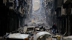 Die zerstörte Stadt Aleppo in Syrien