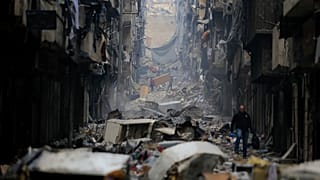 Die zerstörte Stadt Aleppo in Syrien