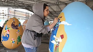Artists decorating eggs for Persian New Year, Nowruz