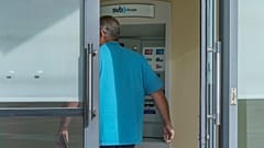 A customer enters the Silicon Valley Bank Private branch in Pasadena, California, on Monday, March 13, 2023.