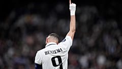Madrids Karim Benzema jubelt