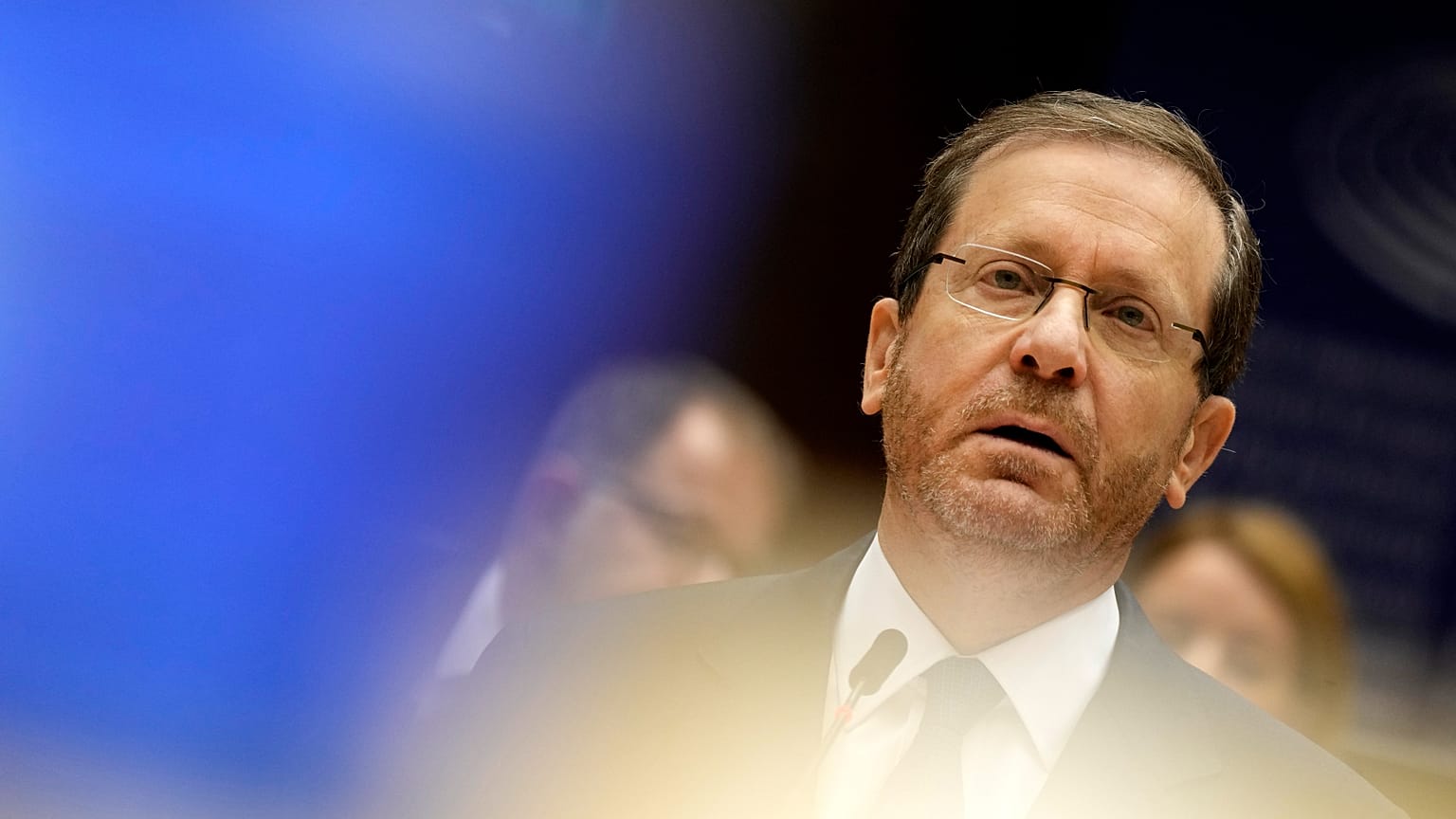 Le président israélien Isaac Herzog au Parlement européen, à Bruxelles, en Belgique, le 26 janvier 2023.