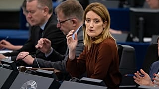 La presidenta del Parlamento, Roberta Metsola.