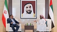 اللقاء الذي جمع طحنون بن زايد مع علي شمخاني