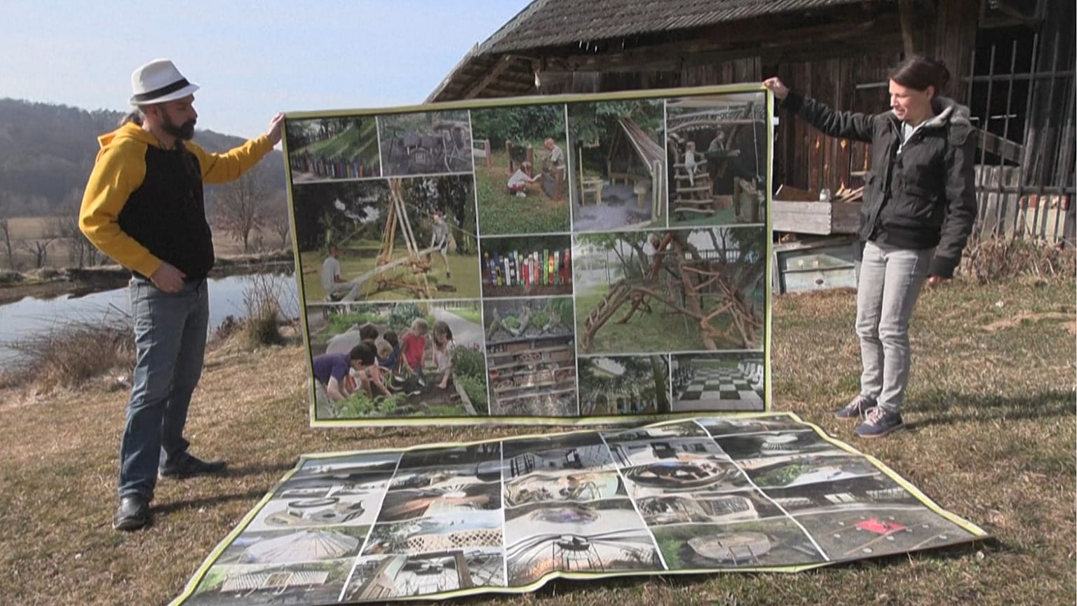 Ines and Norman Koisin on their plot of land in the Austrian countryside. 