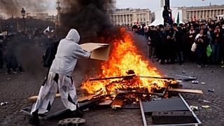 Ausschreitungen auf dem Place de la Concorde in Paris