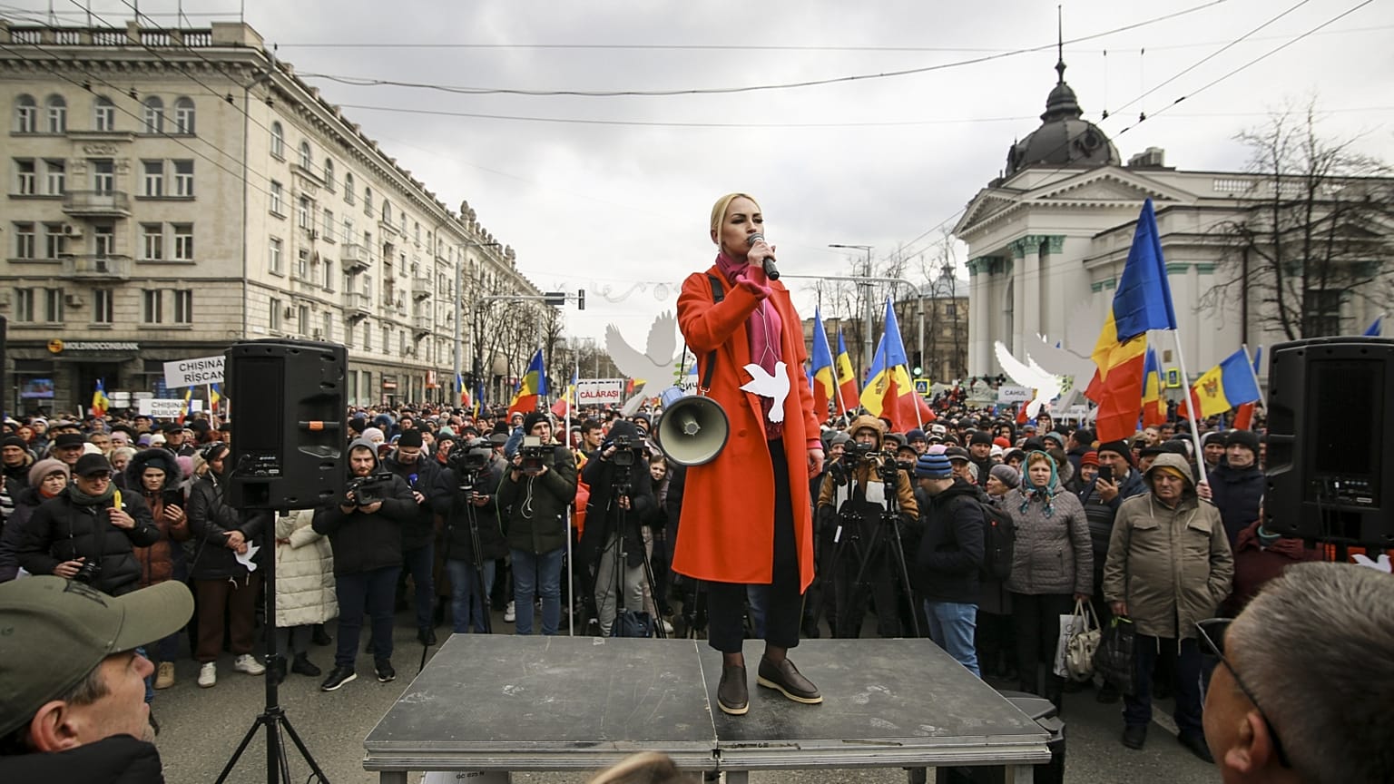 Az oroszbarát Shor párt kormányellenes tüntetése Chisinauban