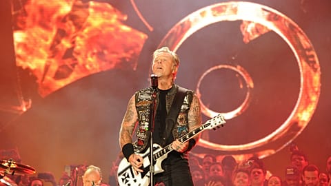 James Hetfield of Metallica performs on the second day of the Rock in Rio music festival in Rio de Janeiro, on September 19, 2015. 