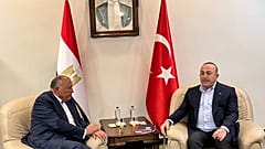 لقاء وزير الخارجية المصري مع نظيره التركي في 27 فبراير إثر الزلزال الذي ضرب البلاد